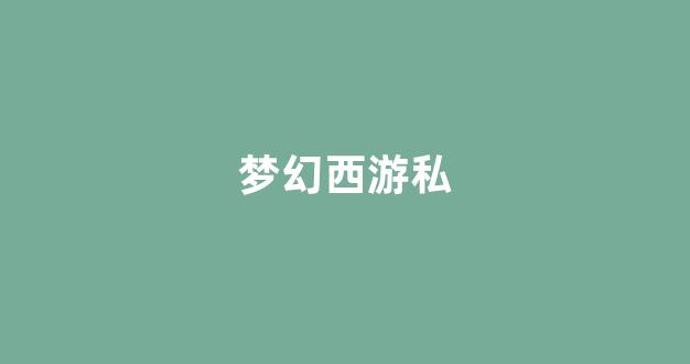 梦幻西游私服发布